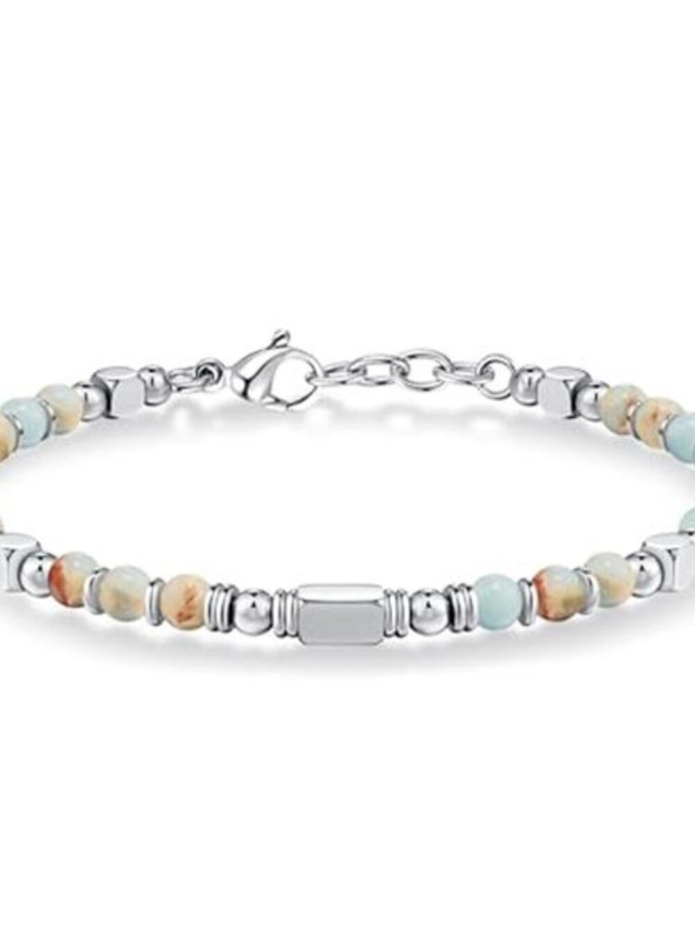Stainless Steel Bracelet Womens Adjustable Link Chain Beaded Boho Jewelry Gift
